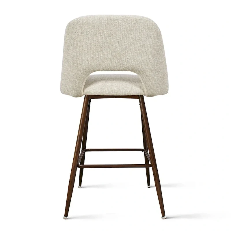 Upholstered Modern Bar Stool Walnut Leg (Set of 2)