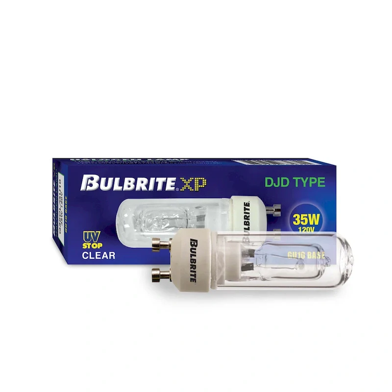 Bulbrite Pack of (5) Dimmable DJD Double Envelope Halogen Mini Light Bulbs with Twist and Lock Bi-Pin (GU10) Base