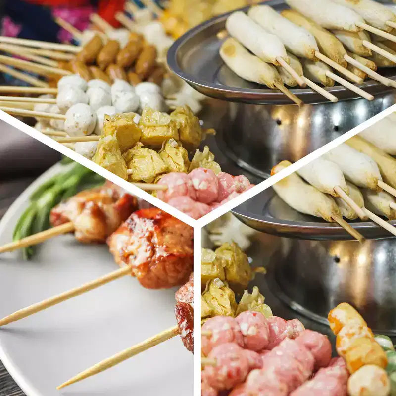 Unique Bargains Bamboo Barbecue Skewers Sticks Natural Wooden Cocktail Picks 200 Pcs