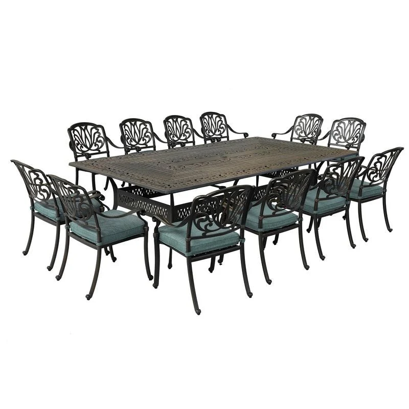Manasquan 13-piece Gunmetal Aluminum Dining Set by Havenside Home