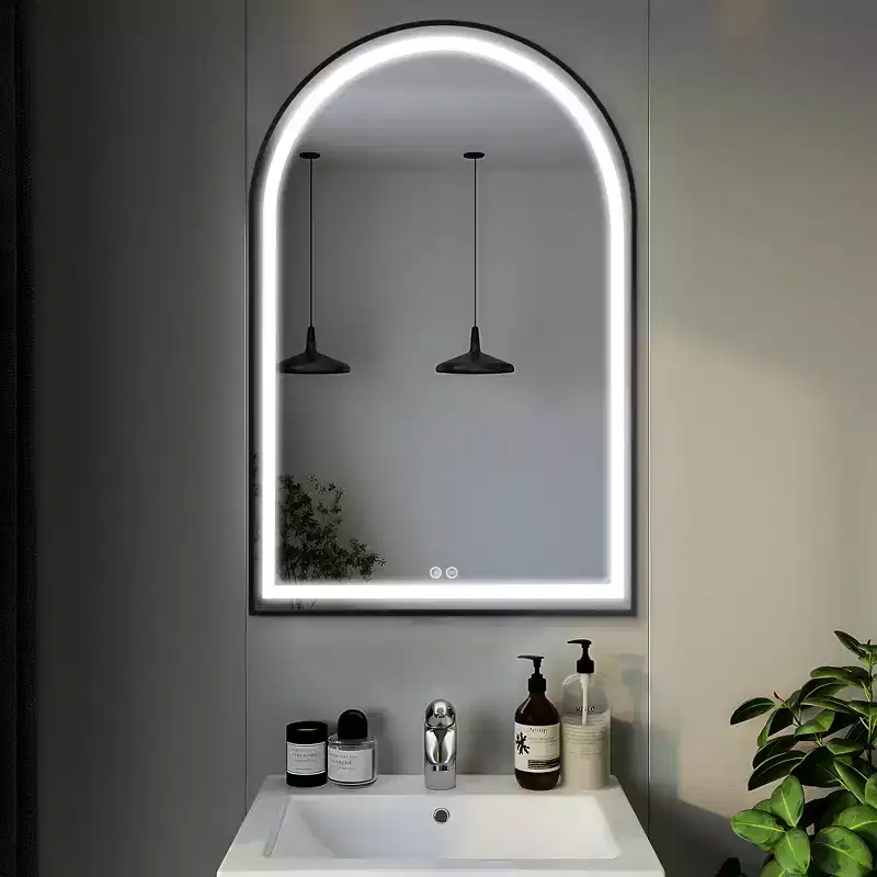 Dovelina Arched Bathroom Vanity Mirror LED Mirror with Defog