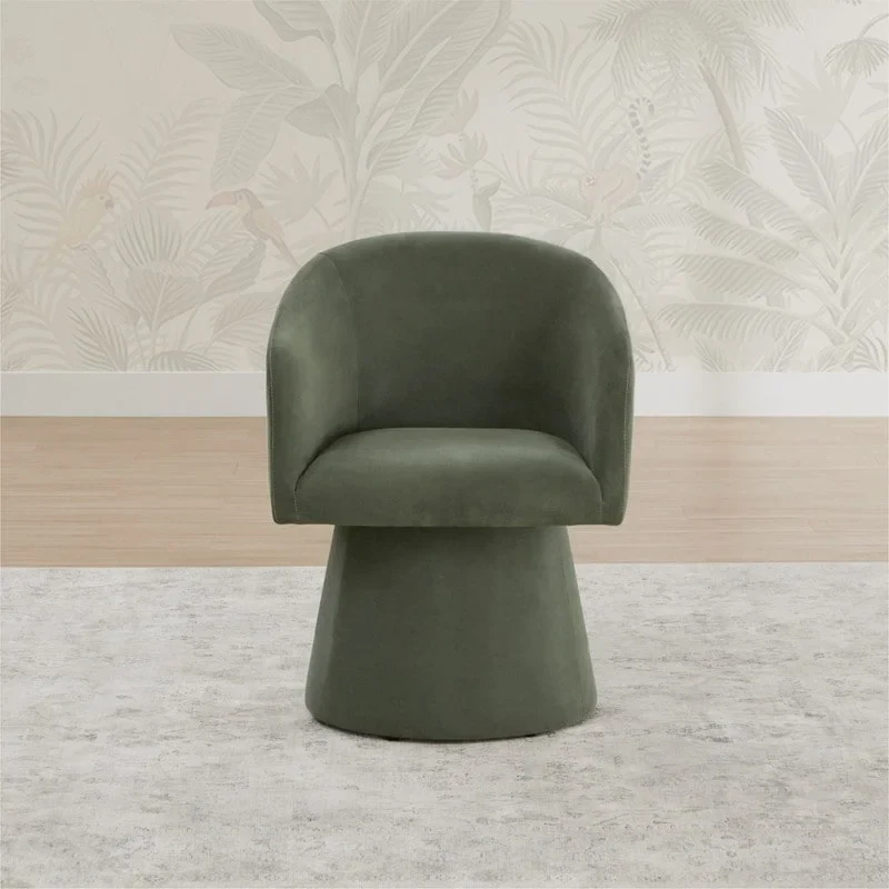 Evie Modern Upholstered Fabric Swivel Dining Chair