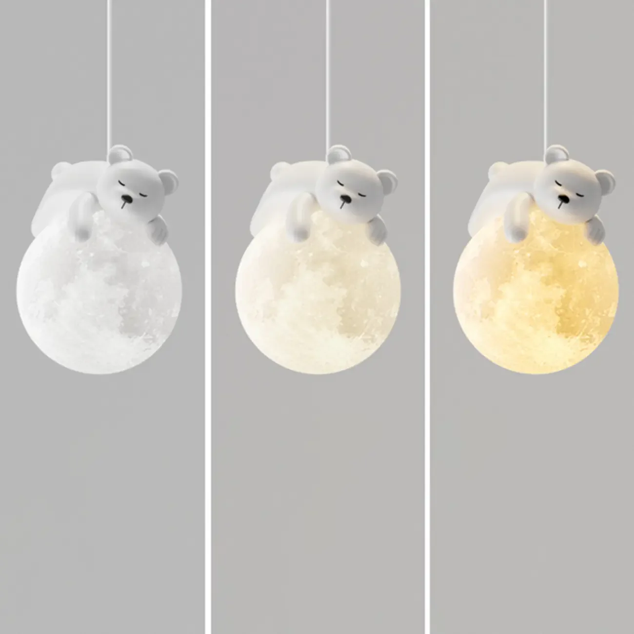Cartoon Animal White Metal Acrylic Globe Pendant Light