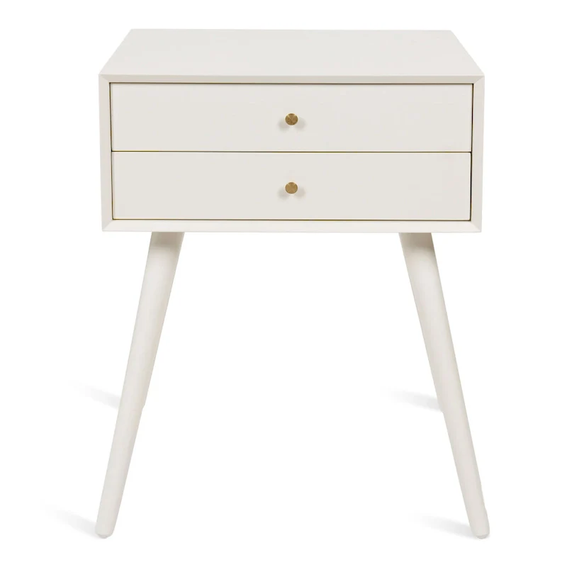 Finco Nightstand Side Table with 2 Drawers