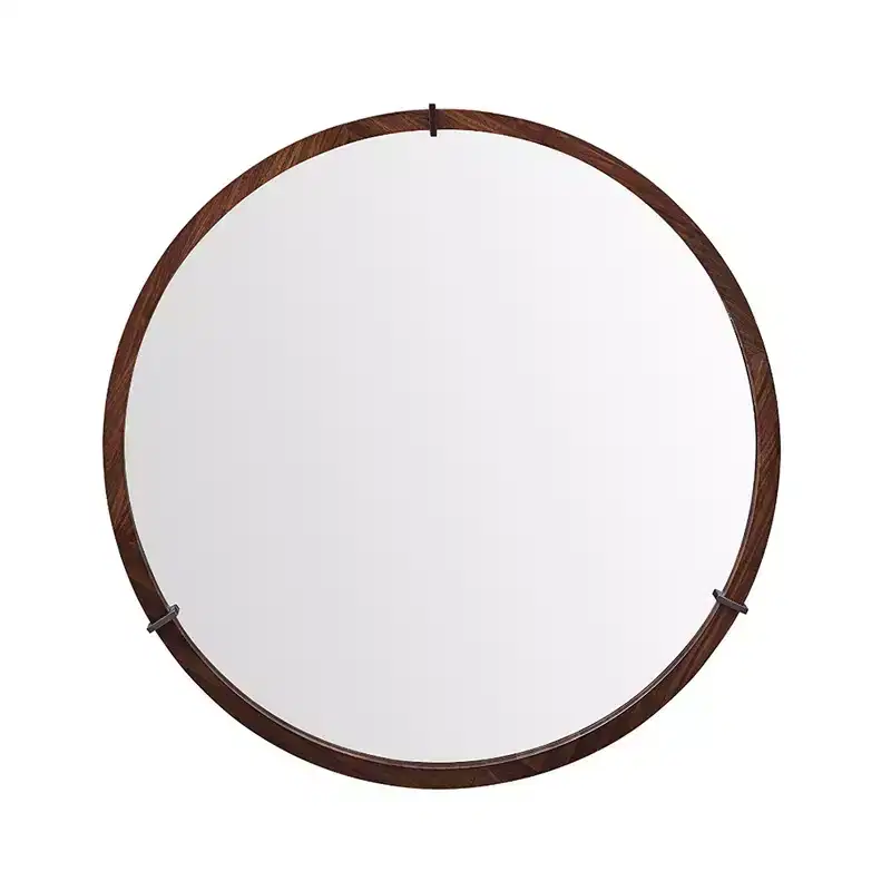 JTH LUXE Hausen 31.5 Mid-Century Modern Round Accent Wall Mirror