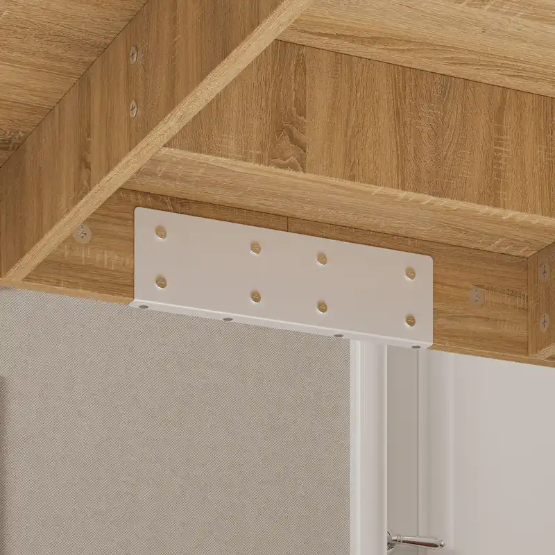 Wooden Conference Table with White Base Meeting Table Computer Desk