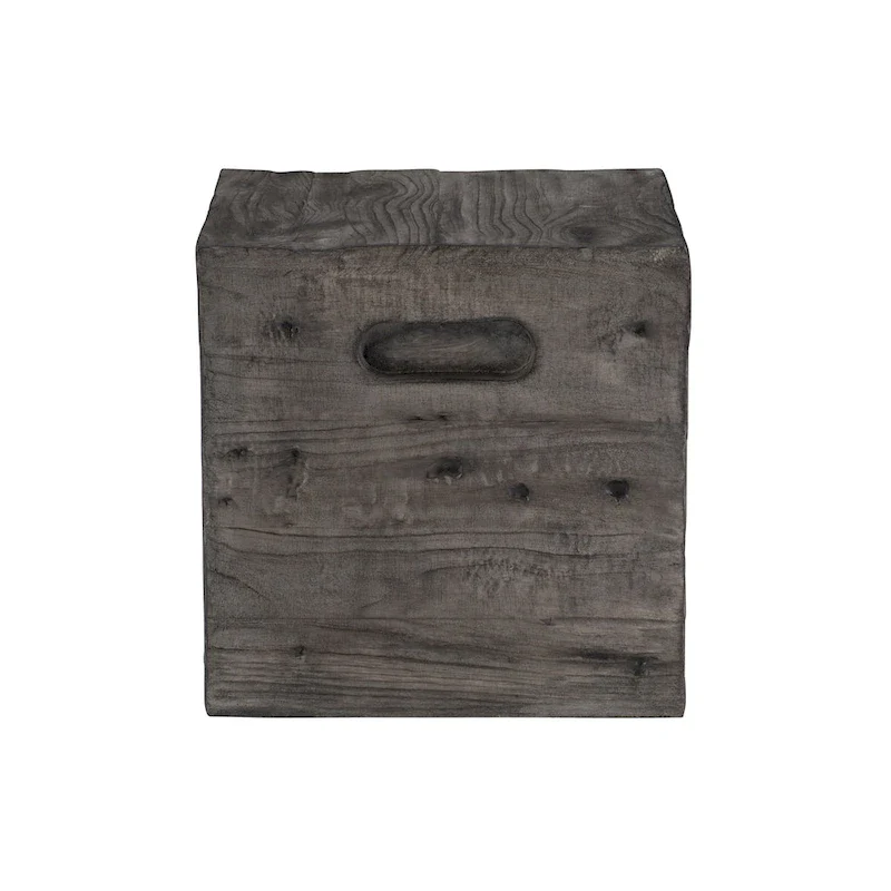 Hagen Rustic Square Wood Crate Side Table
