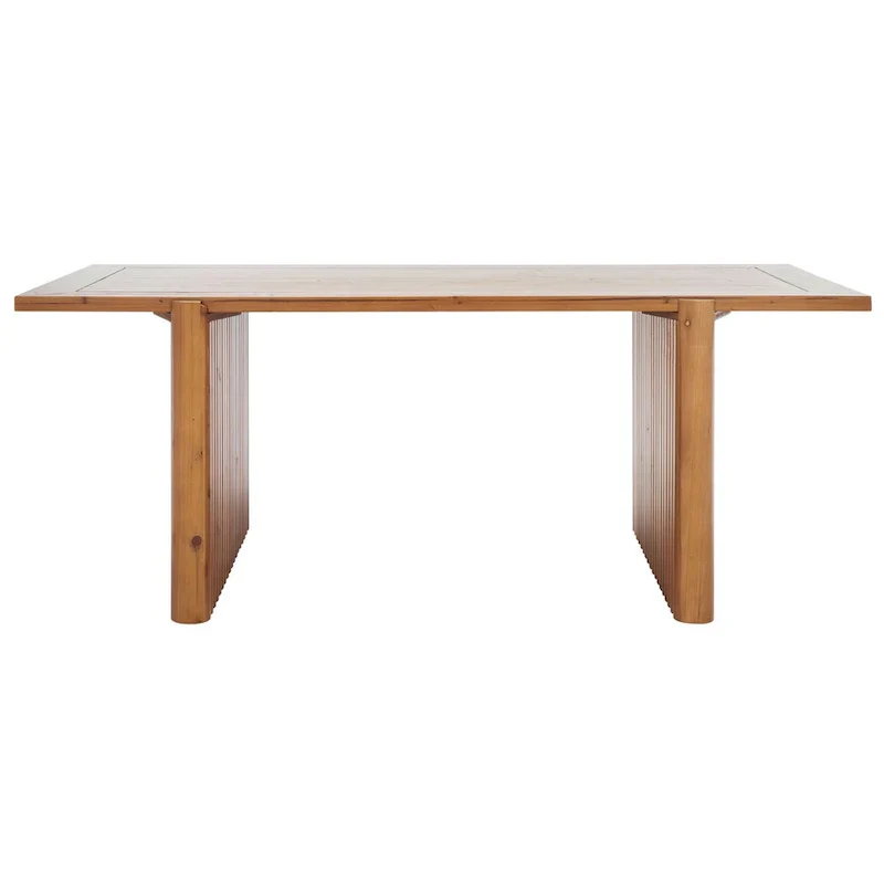 Rectangular Coffee Table with Fluted Sawhorse Frame