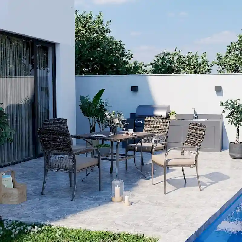 Patio Dining Set Dining Table Set, Patio Wicker Furniture