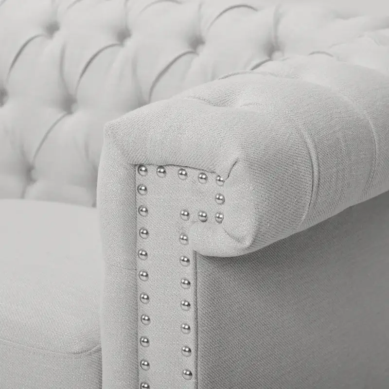 Chesterfield 3-seater Sofa with Button Tufting and Nailheads