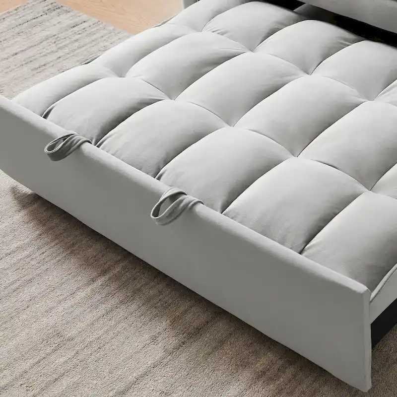 Modern Velvet Loveseat Futon Sofa Couch Pullout Bed,Small Love Seat