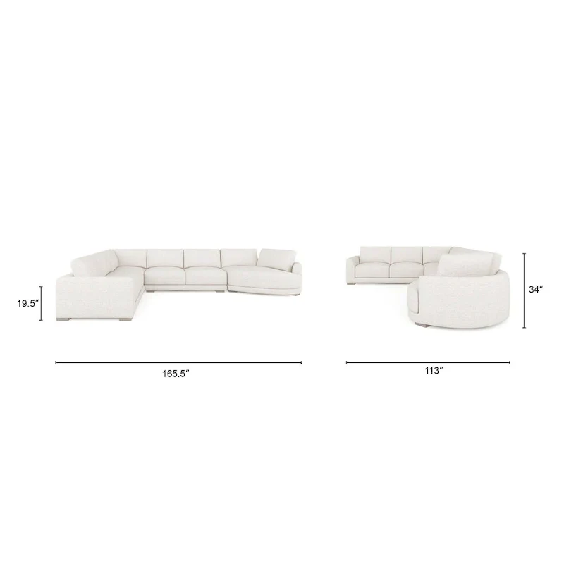 Laguna 165.5 L-Shape Modular Sectional Sofa with Chaise Lounge