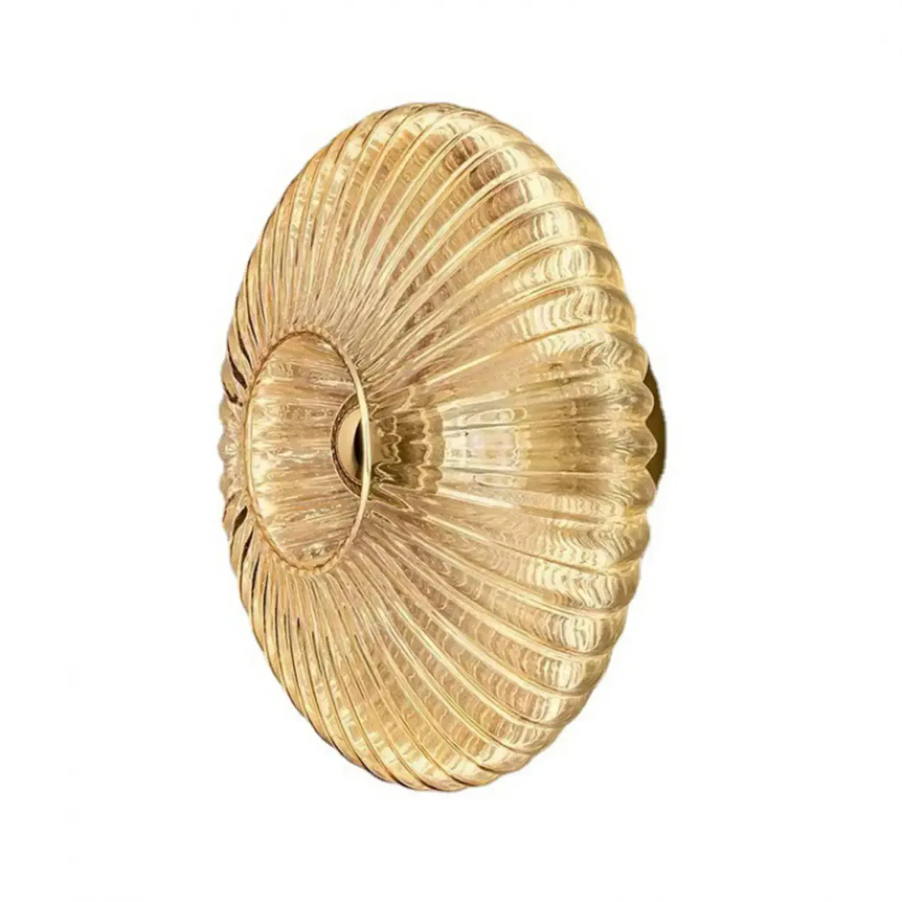 Modern Glass Gold Ripples Design Wall Sconce