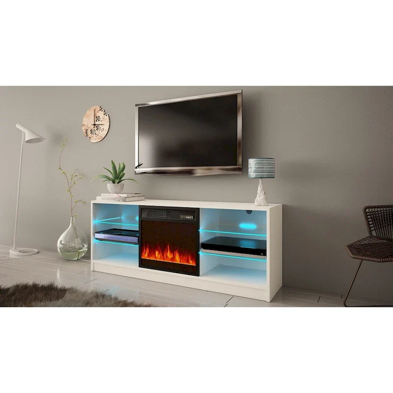 Manhattan Electric Fireplace Modern 58 TV Stand