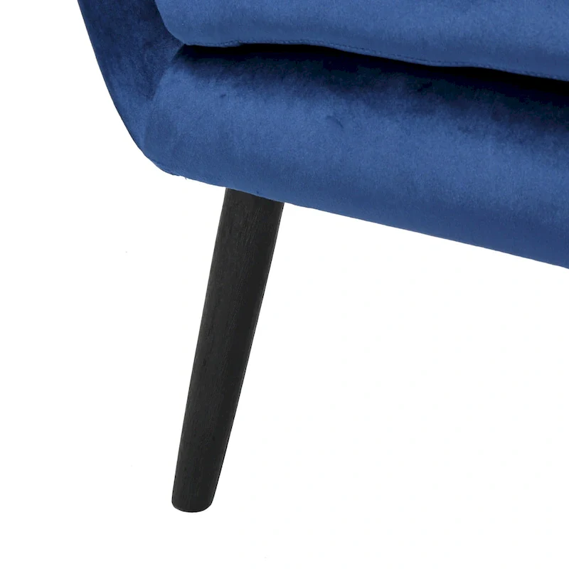 Navy Blue 34.25  Velvet Wingback Arm Chair