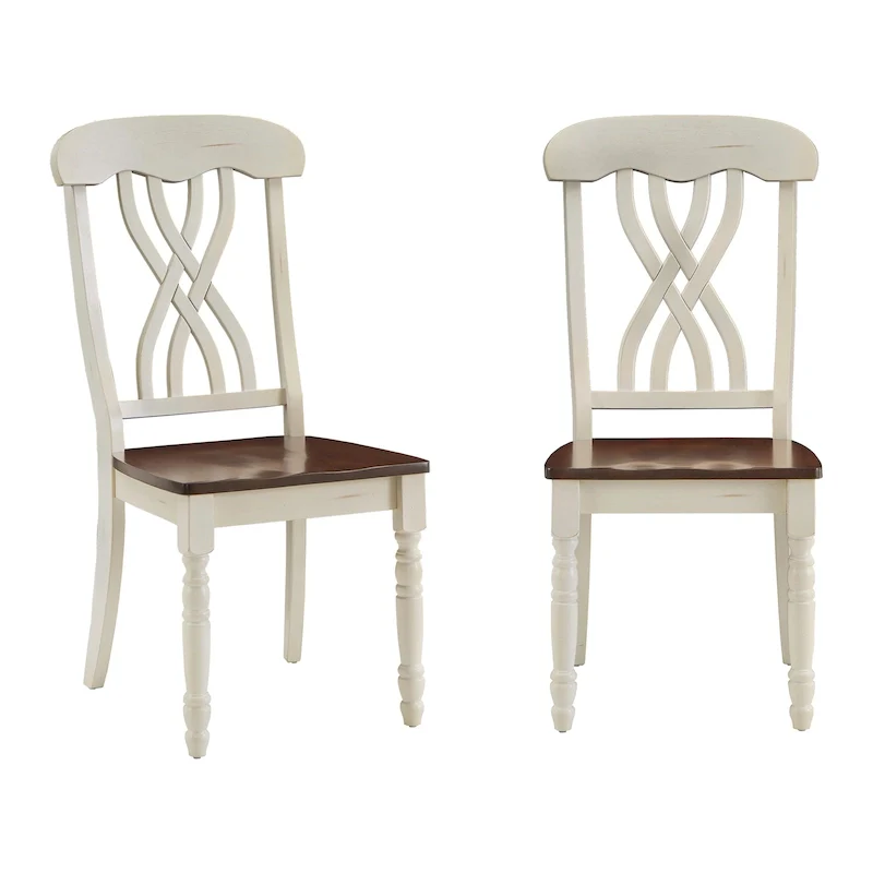 Brunico Two-Tone Antique Dining Chairs (Set of 2)