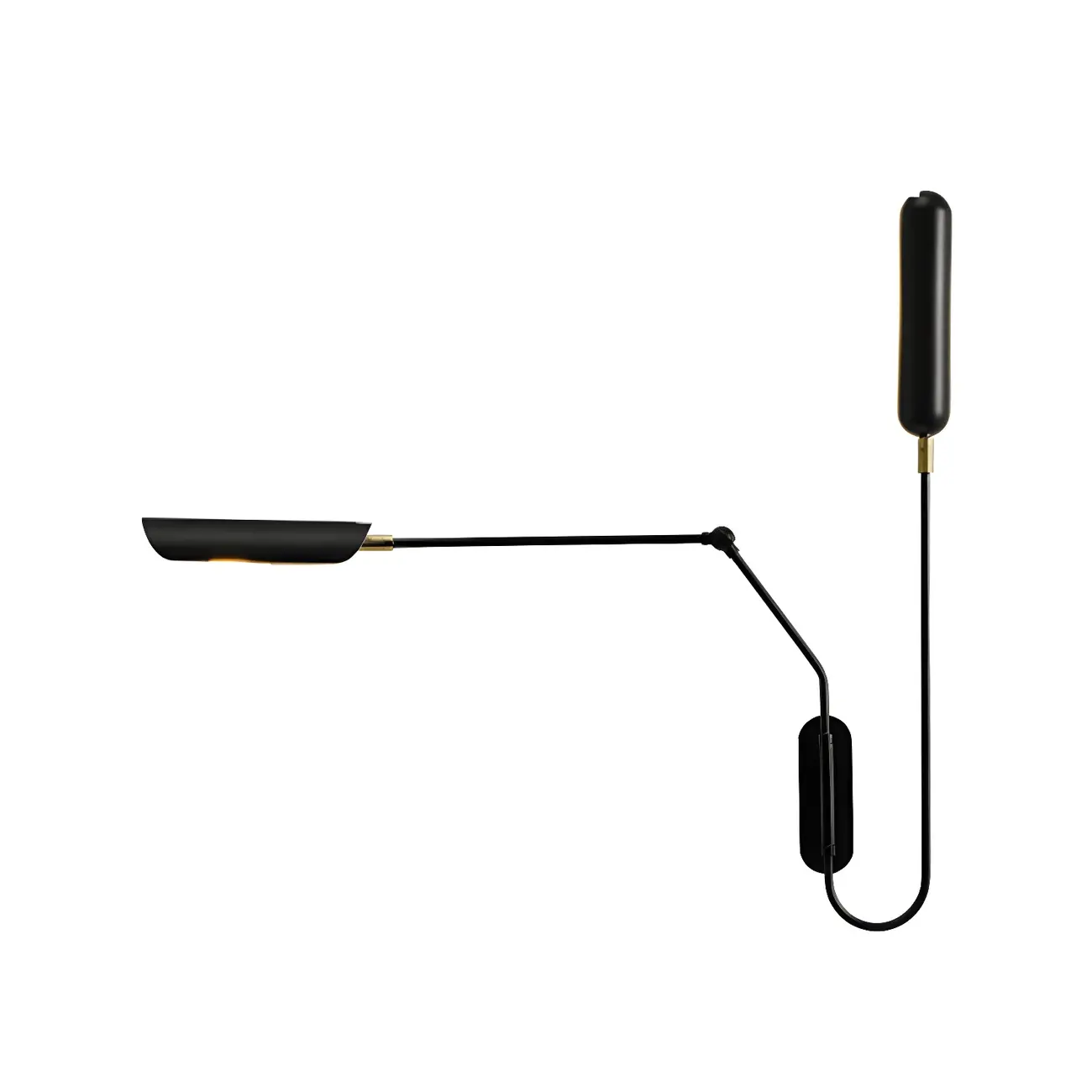 Modern Black Metal 2-Light Swing Arm Wall Light