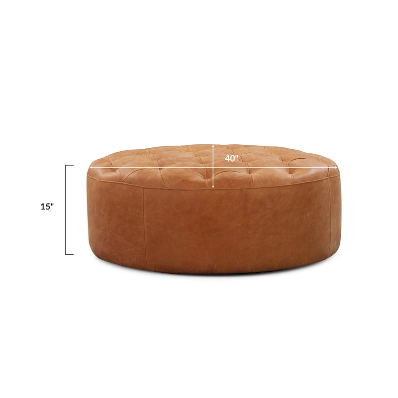 Poly & Bark Ascot Ottoman - Full Grain Genuine Italian Leather