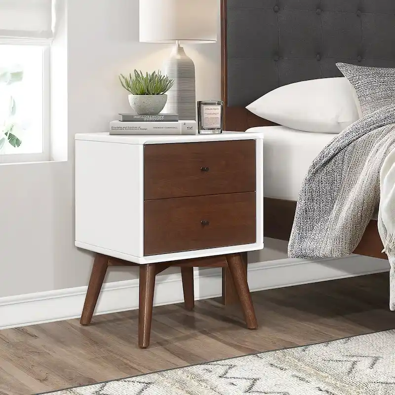 Novel Mid Century Modern Walnut Nightstand Bed Side Tables