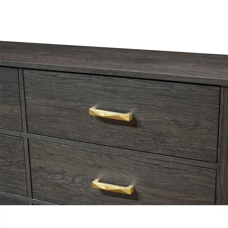 Wedro 6 Piece Dark Brown Rustic Panel Bedroom Set