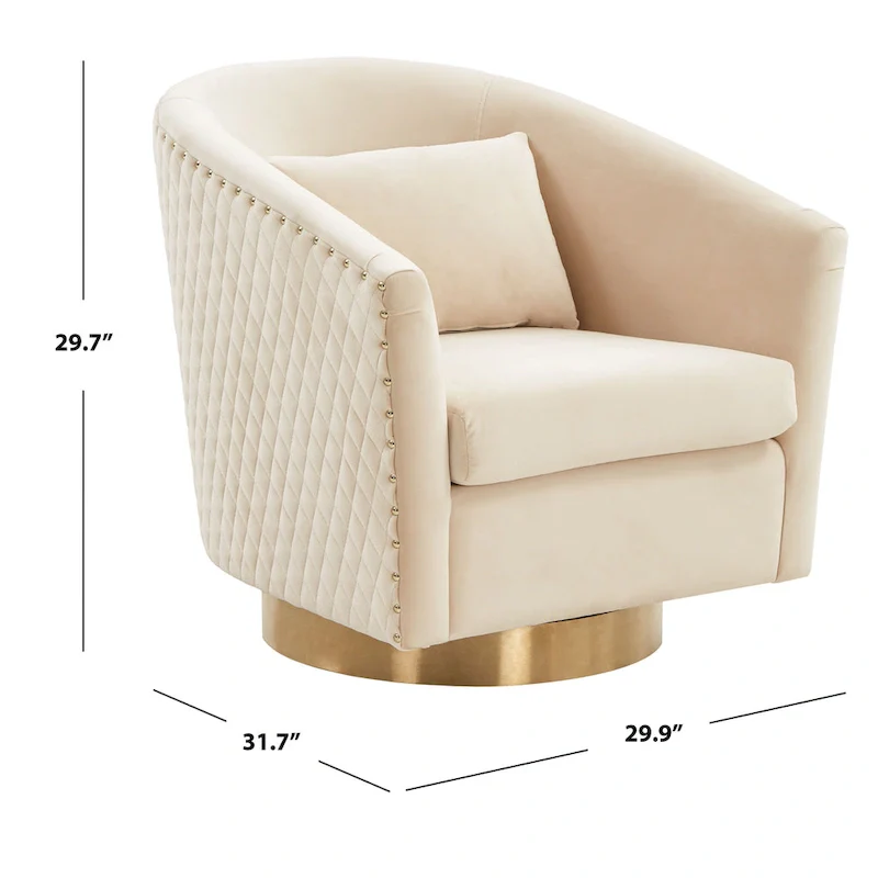 SAFAVIEH Couture Ikram Quilted Swivel Tub Chair - 30Wx32Dx30H
