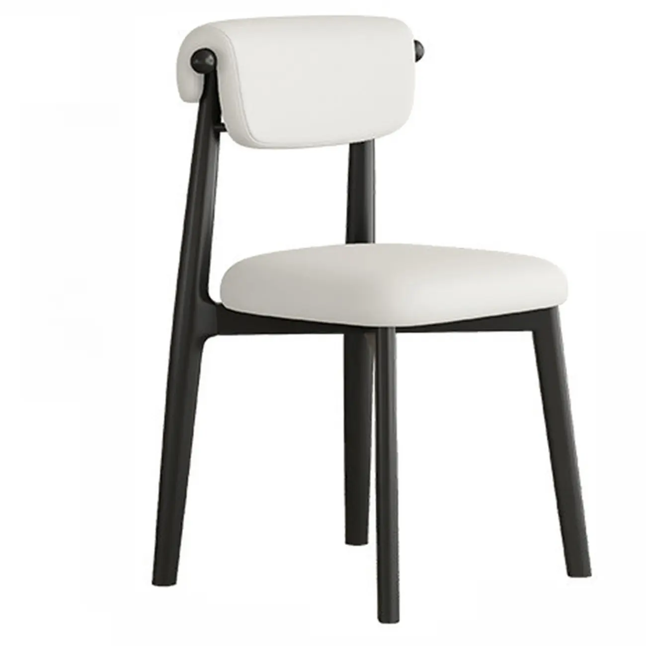 Elegant Low Back Upholstered Faux Leather Dining Chair