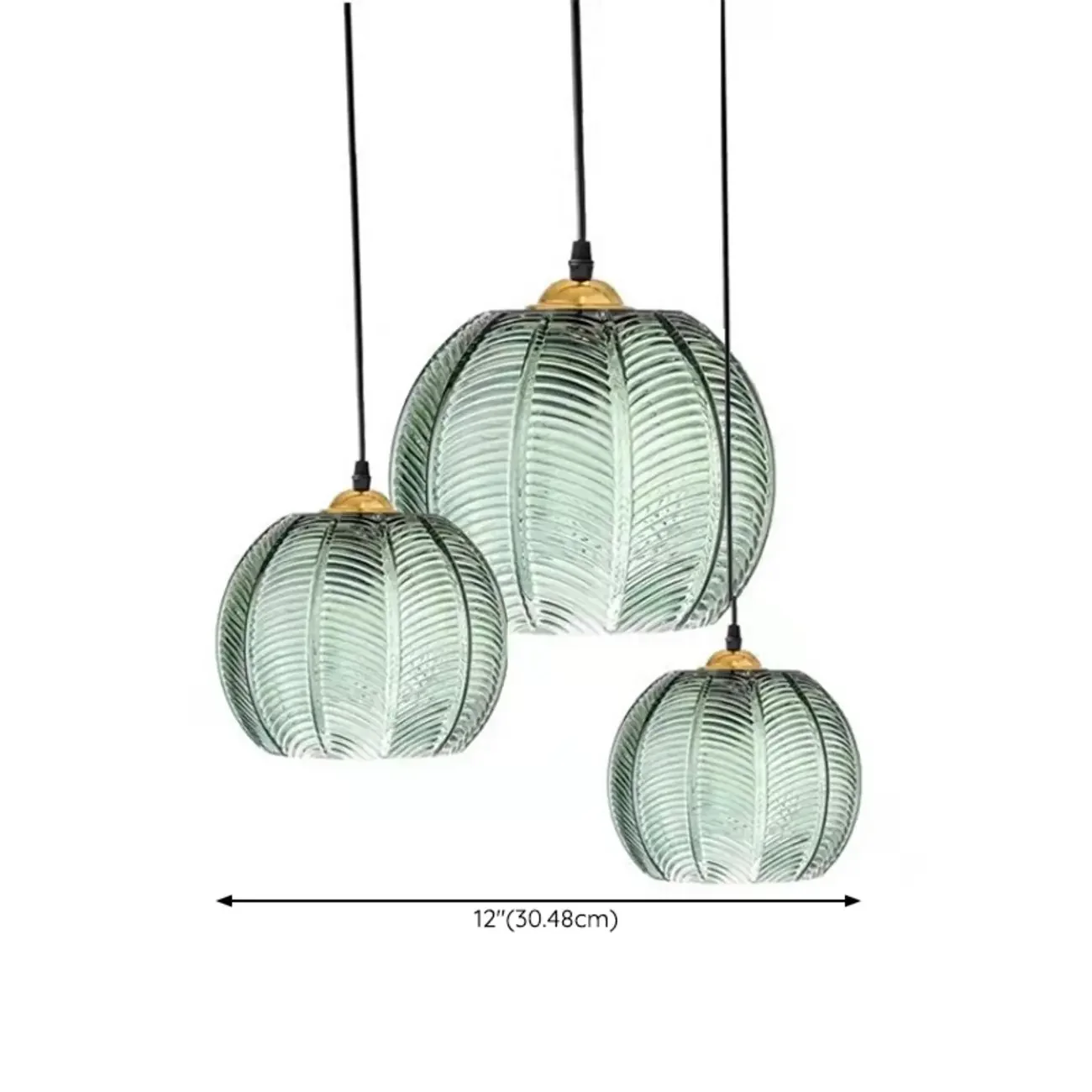 Modern Green Glass Leaf-Inspired Globe Pendant Light