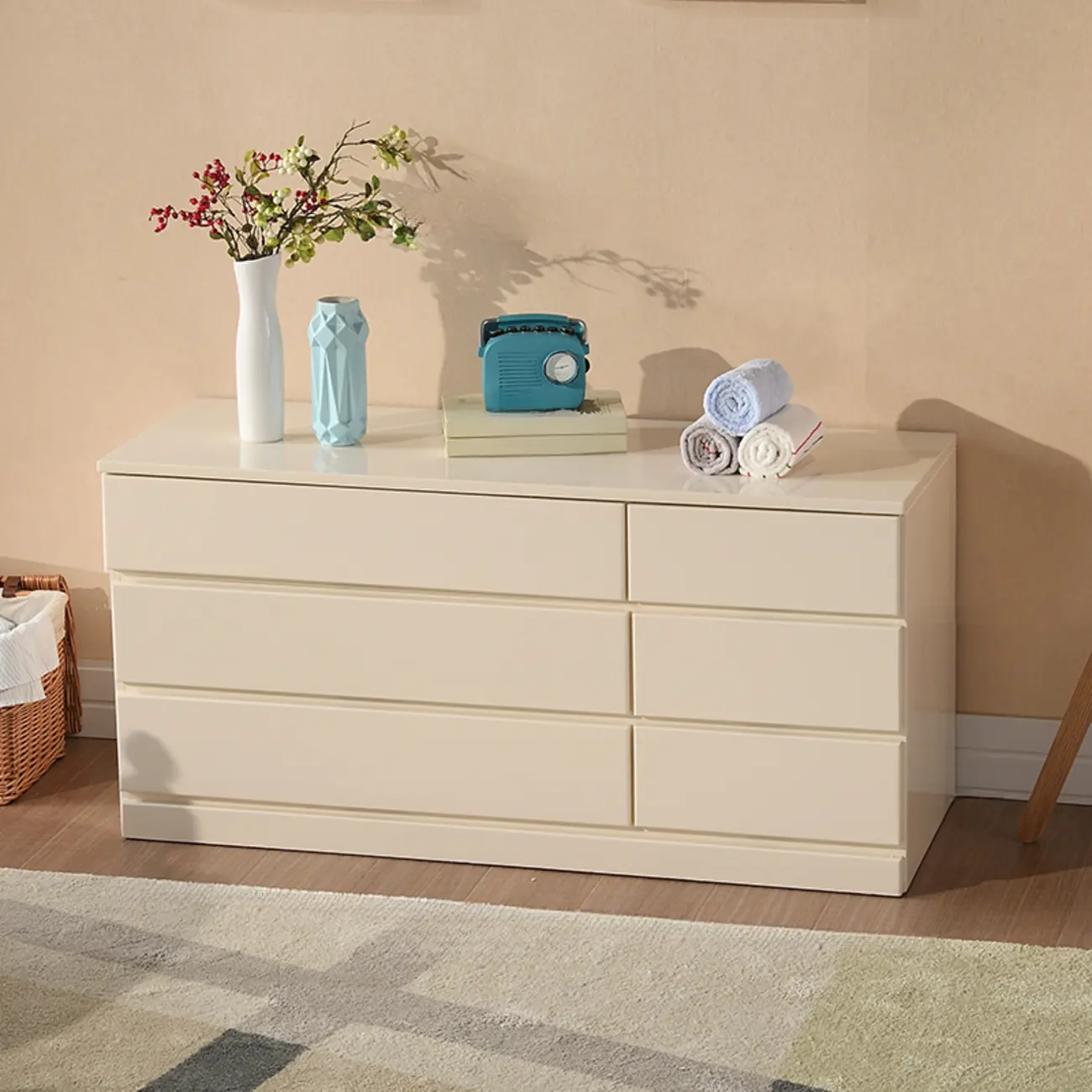 Classic Wooden Double Dressers with 7-Drawer