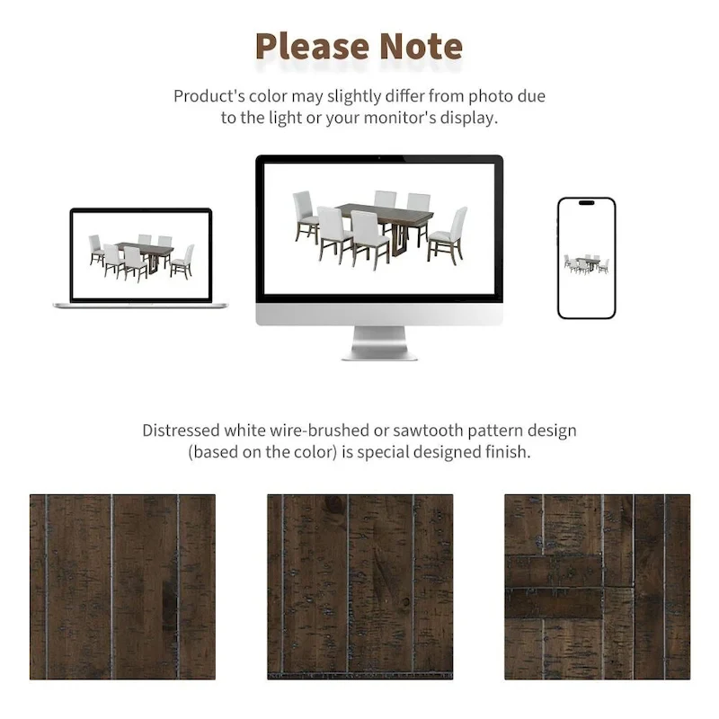 Traditional 7-Piece 72 Wood Extendable Dining Table Set