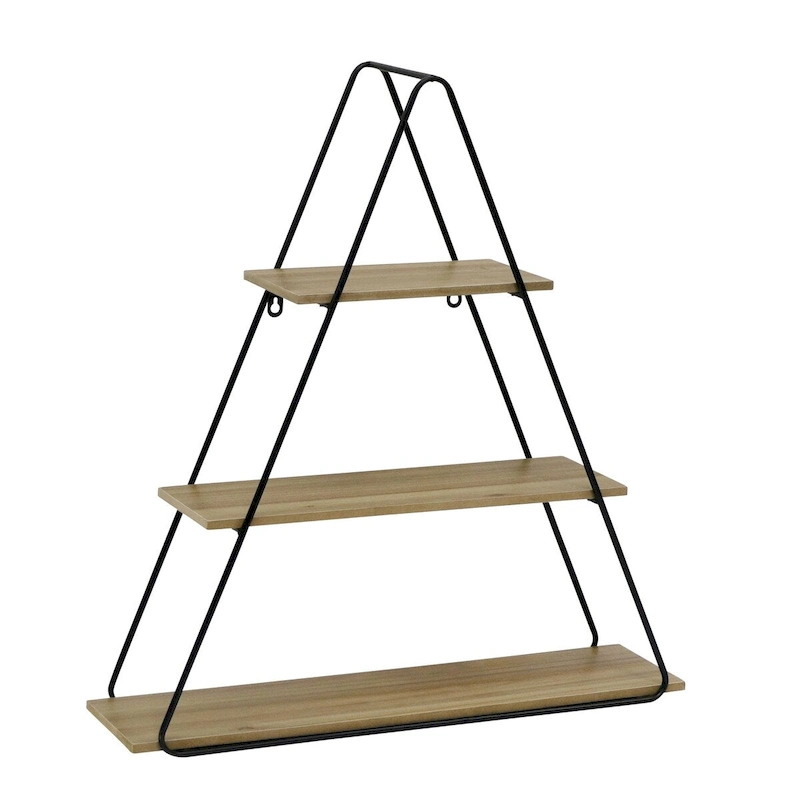 25.5  Brown and Black Triangle Decorative Wall Shelf