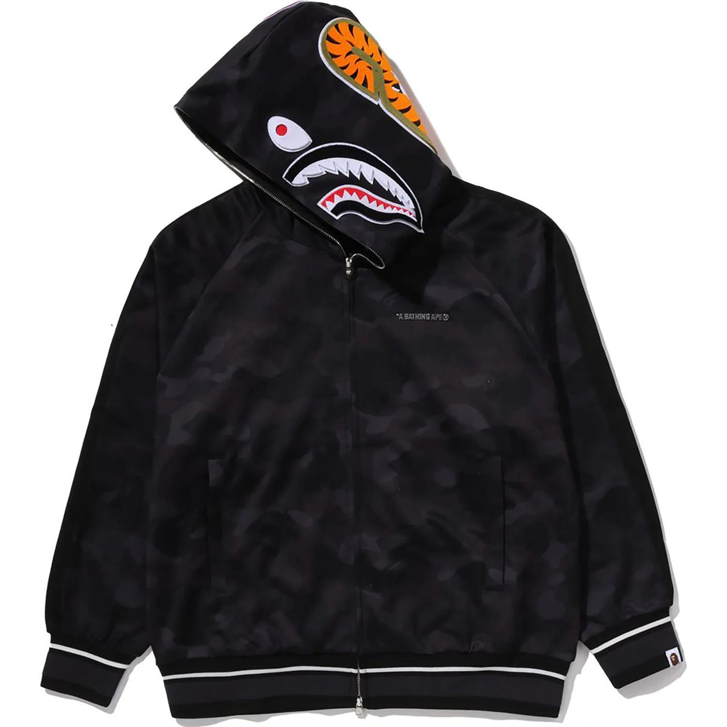 COLOR CAMO SHARK RELAXED FIT HOODIE TRACK JACKET MENS