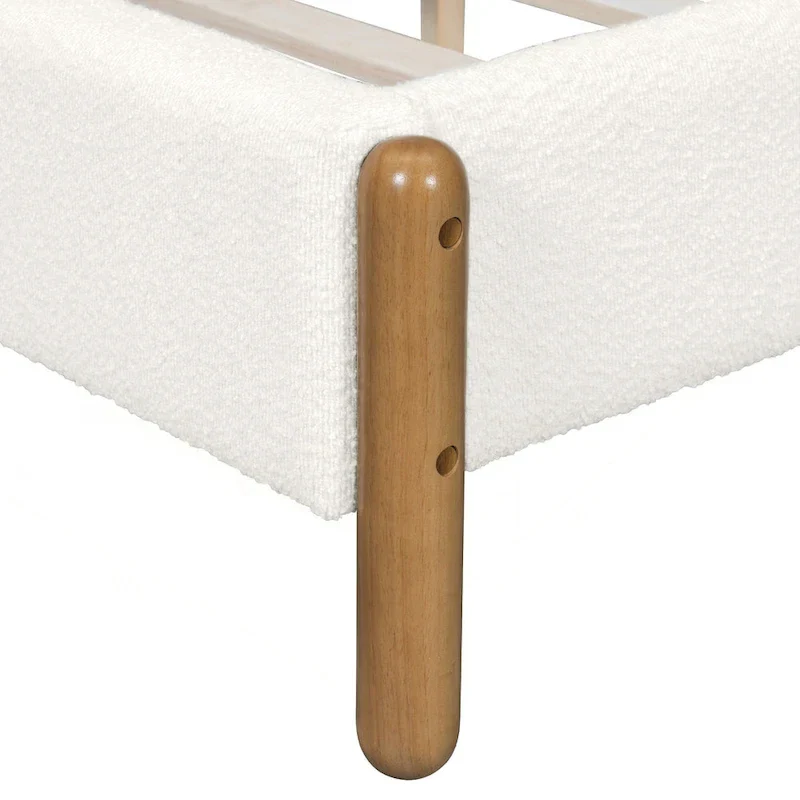 Luxurious Upholstered Bed Frame with Sturdy Wooden Legs