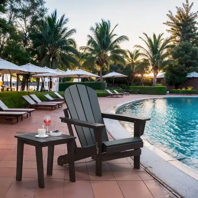 Adirondack Outdoor Side Table, HDPE Plastic End Tables for Patio, Backyard, Pool, Indoor Outdoor Companion