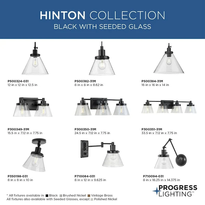 Hinton Collection One-Light Brushed Nickel Modern Farmhouse Pendant - 8 in x 8 in x 8.62 in