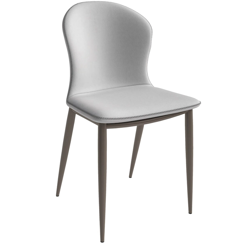 Mosaic Modern Upholstered Fabric Dining Chair with Metal Legs by LeisureMod