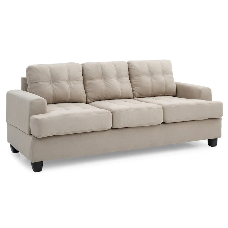 Sandridge 79 in. W Flared Arm Microfiber Straight Sofa - 34L x 79W x 36H