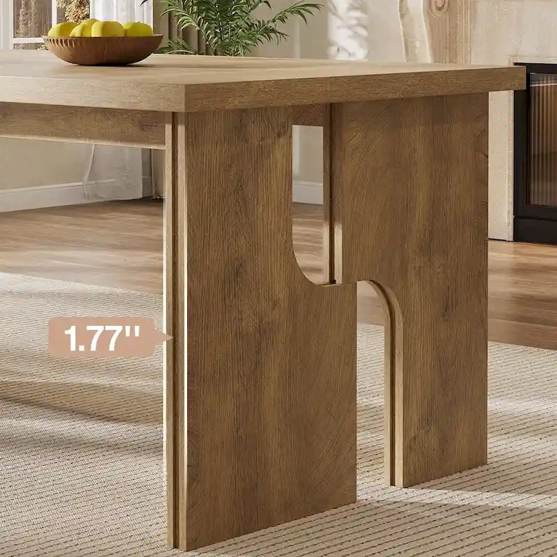 63 Dining Table Rectangle Kitchen Table with Modern Aesthetic Legs
