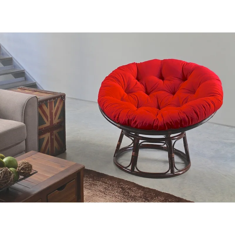 Grape / Indigo / Red / Royal Blue / Spice / Steel Grey / Sunset / Bubble Gum Pink Tufted Papasan Chair Cushion, Reversible, 48 Inch