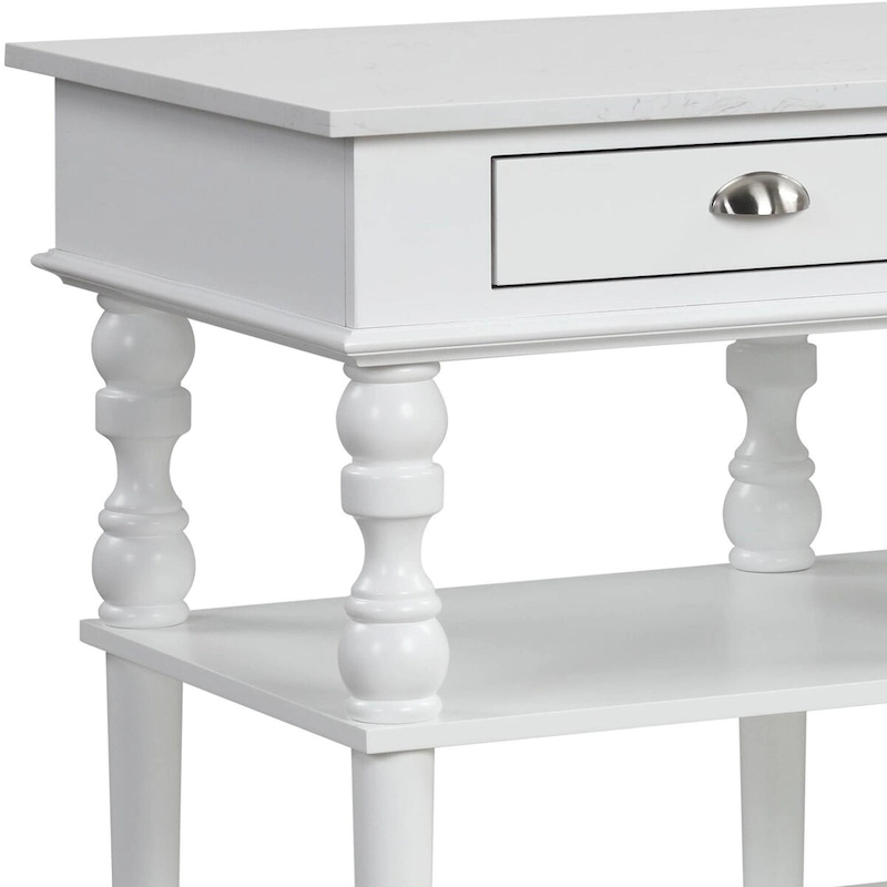 Leota White 2-Drawer Kitchen Island