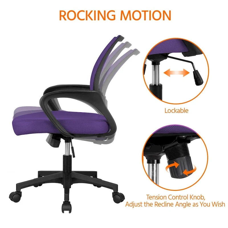 Yaheetech Adjustable Ergonomic Office Chair MidBack Mesh Swivel Chair
