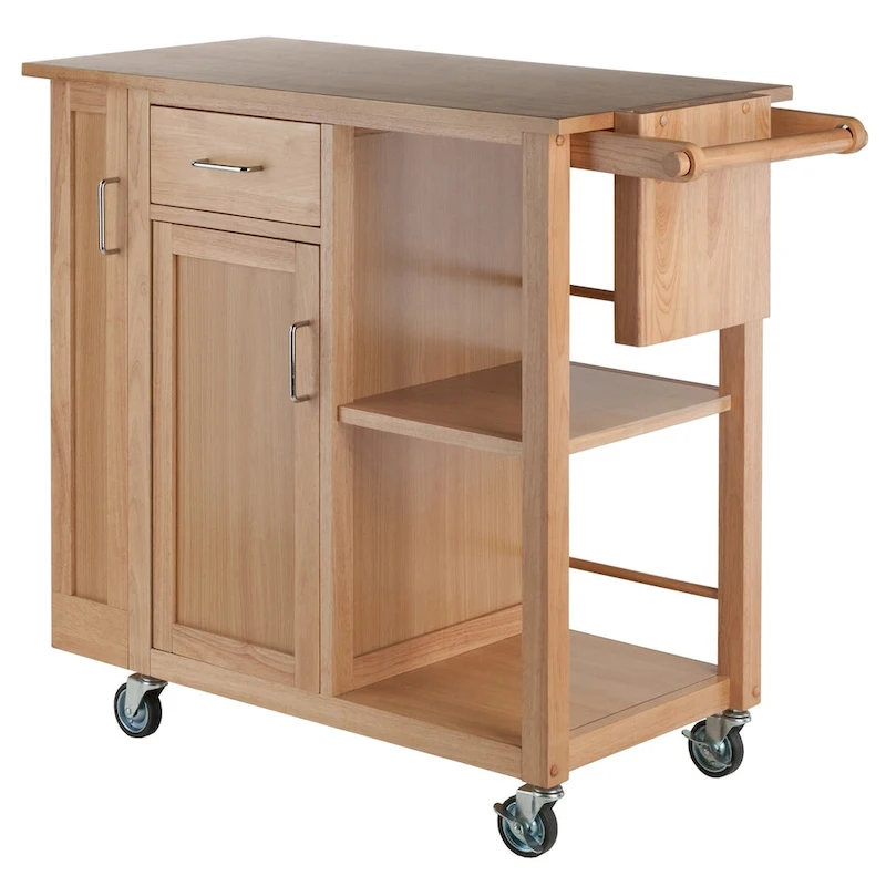 Douglas Utility Kitchen Cart, Natural - 42.52 x 18.98 x 35.63 inches
