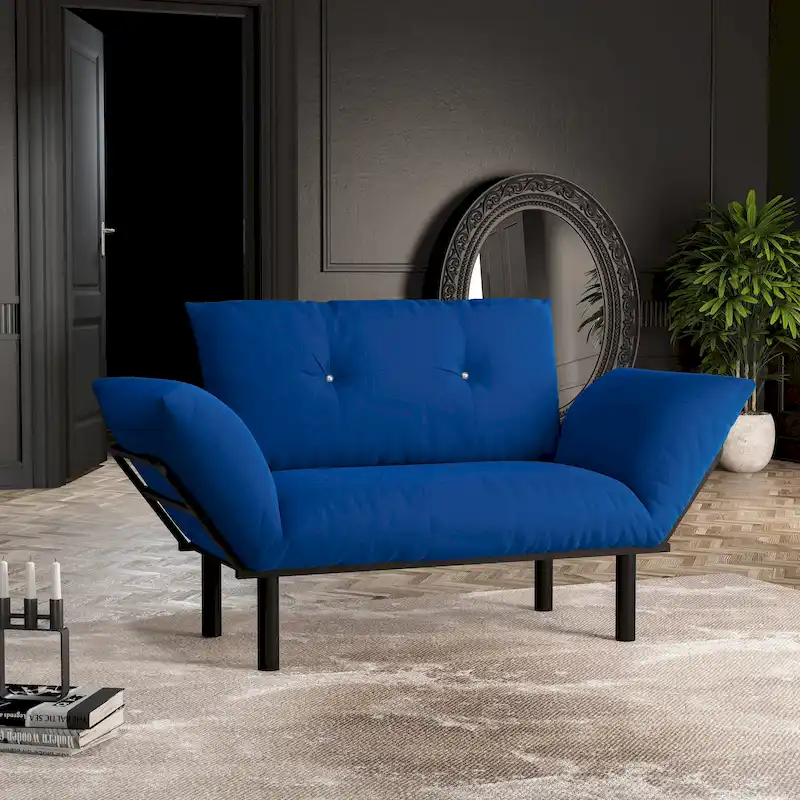 Haydar Extra-wide Modern Loveseat with Metal Legs