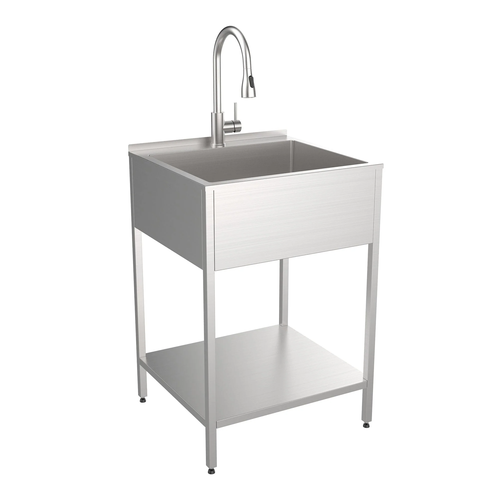Transolid EWS-2422S 24-in W x 22-in D x 35-in H Stainless Steel Laundry Sink and Wash Stand - 24-in x 22-in