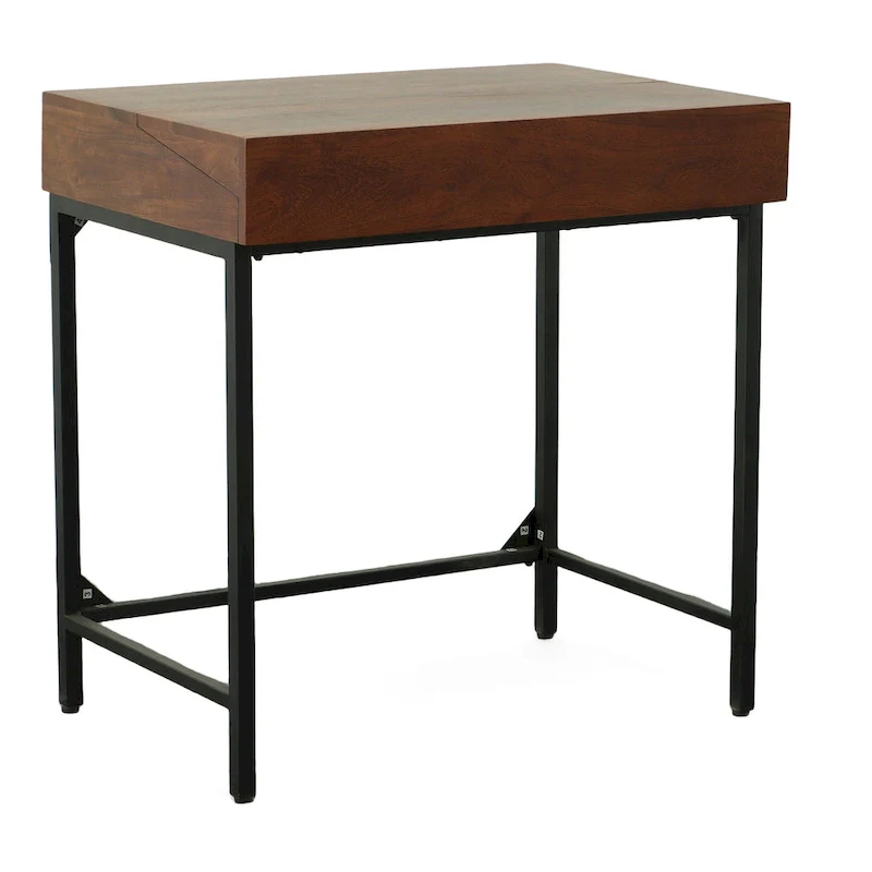 Carolina Living Raleigh Rustic Top Writing Desk - Chestnut/Black
