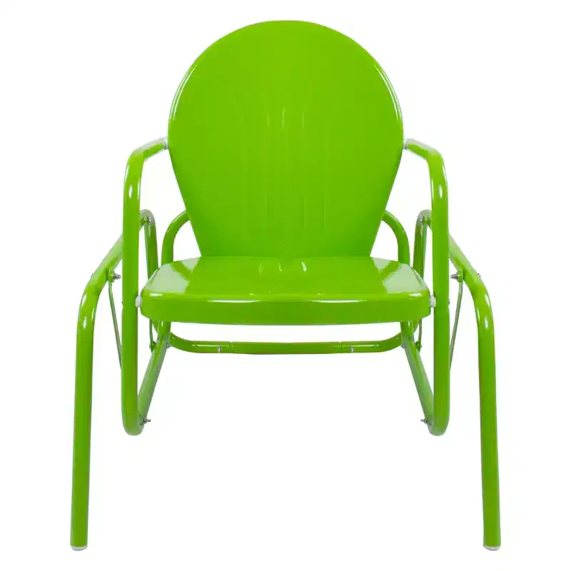 Northlight Outdoor Retro Metal Tulip Glider Patio Chair, Lime Green