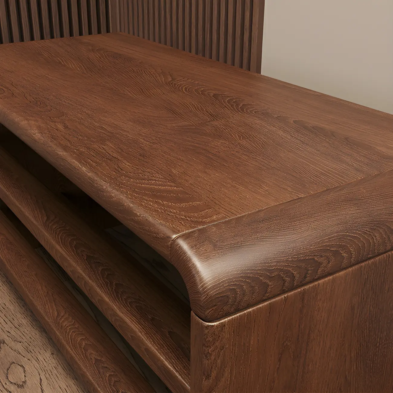 Entryway Brown Solid Wood 3-Tier Shoe Rack Bench