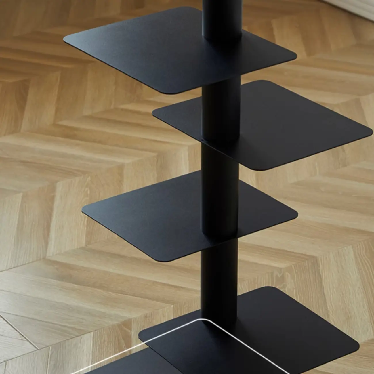 Modern Black Metal Narrow Open Bookcase