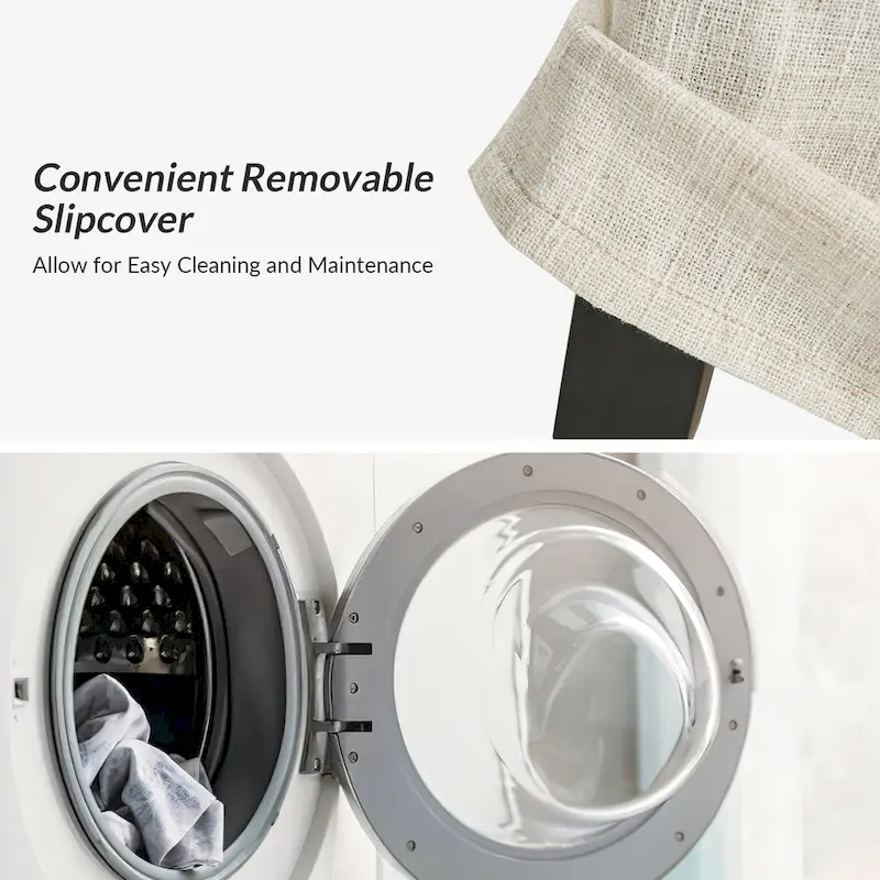 Alethea Upholstered Slipcover Arm Dining Chair with Soild Wood Legs by HULALA HOME