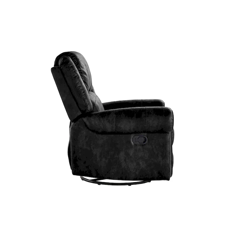Polished microfiber rivet rotating gliding lounge chair