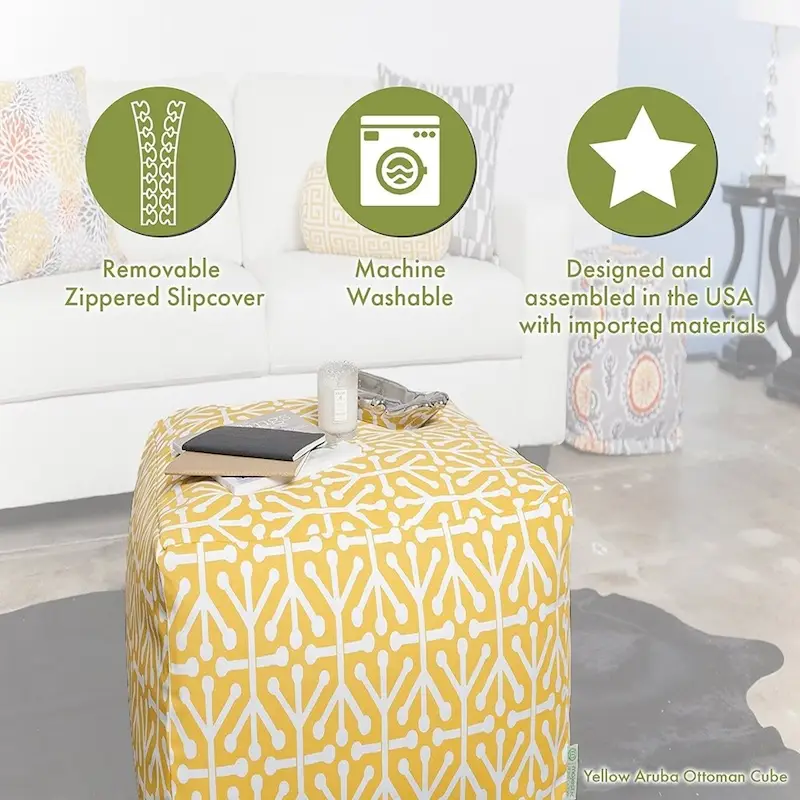 Indoor Square Ottoman Pouf Cube
